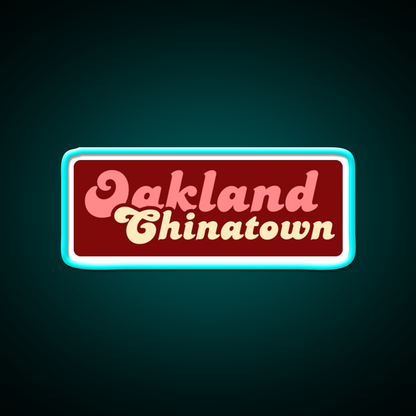 Oakland Chinatown Asian Cultural Led Neon Sign Rgb Color - Size and dimension reference