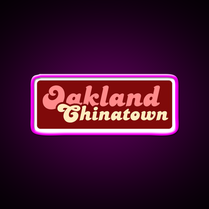 Oakland Chinatown Asian Cultural Led Neon Sign Rgb Color - Neon sign mounted on wall in room