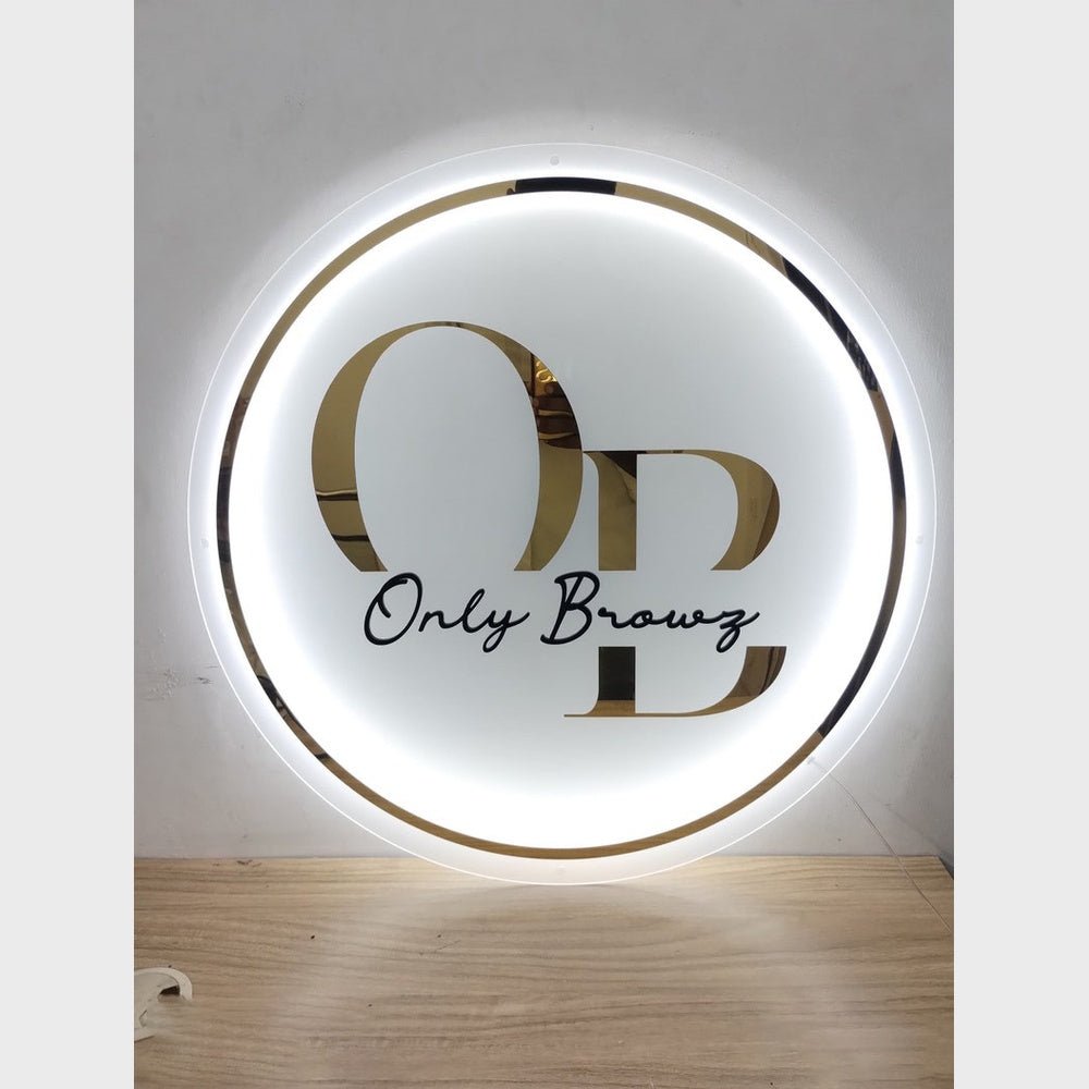 Ob Only Browz Acrylic Business Logo Sign - Shineneon