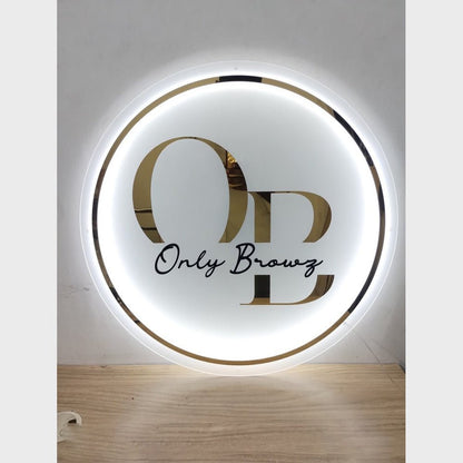 Ob Only Browz Acrylic Business Logo Sign - Shineneon