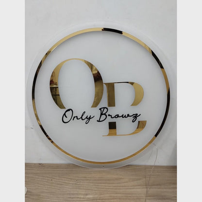 Ob Only Browz Acrylic Business Logo Sign - Shineneon