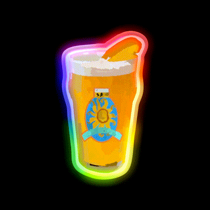 Oberon Watercolor Beer Bar Decor Led Neon Sign Rgb Color