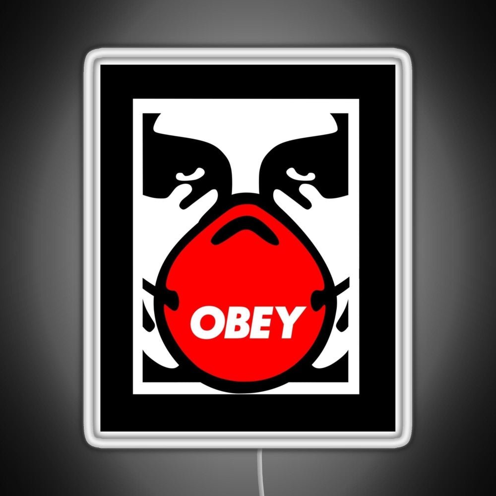 Obey Giant Shepard Fairey Face Mask Pop Art Rgb Led Neon Sign Pop Wall Art - Shineneon