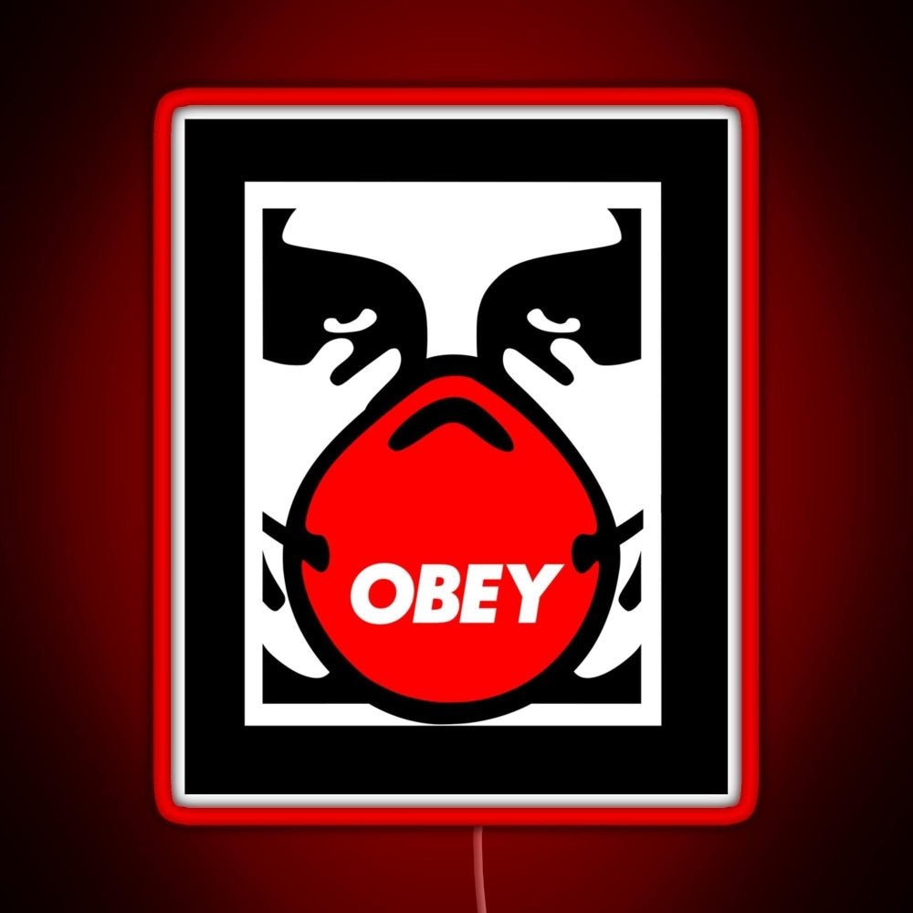 Obey Giant Shepard Fairey Face Mask Pop Art Rgb Led Neon Sign Pop Wall Art - Shineneon