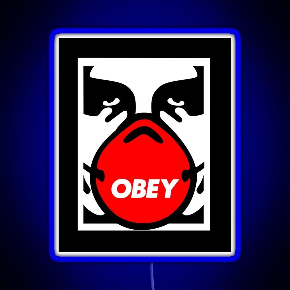 Obey Giant Shepard Fairey Face Mask Pop Art Rgb Led Neon Sign Pop Wall Art - Shineneon