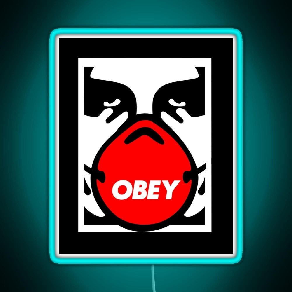Obey Giant Shepard Fairey Face Mask Pop Art Rgb Led Neon Sign Pop Wall Art - Shineneon