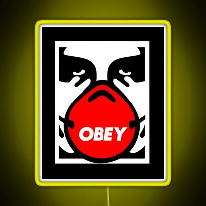 Obey Giant Shepard Fairey Face Mask Pop Art Rgb Led Neon Sign Pop Wall Art - Shineneon