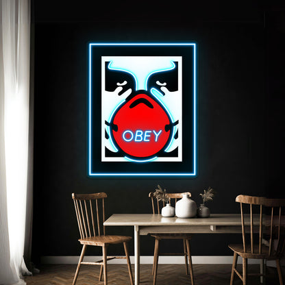 Obey Giant Shepard Fairey Face Mask Pop Artwork Business Led Sign