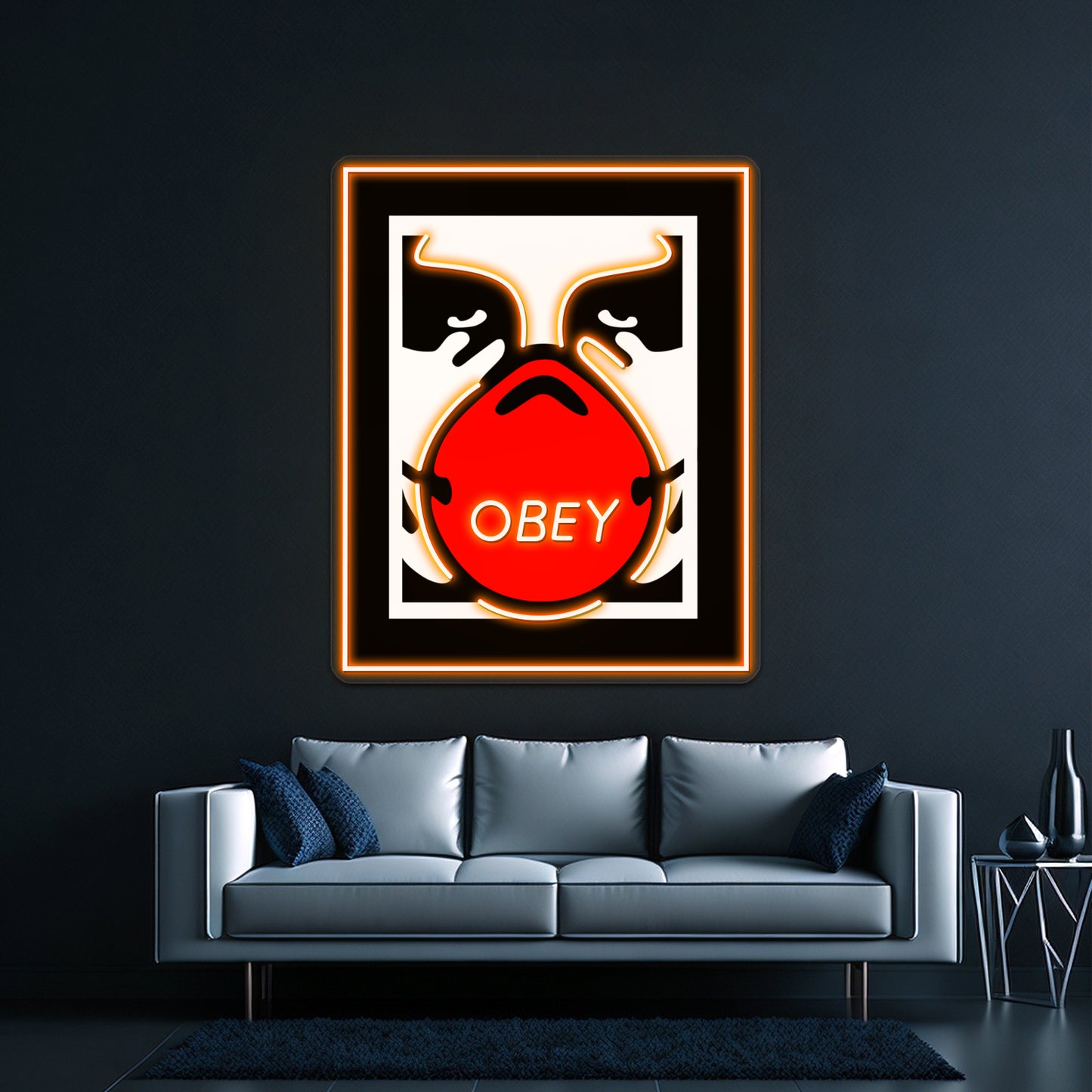 Obey Giant Shepard Fairey Face Mask Pop Artwork Business Led Sign