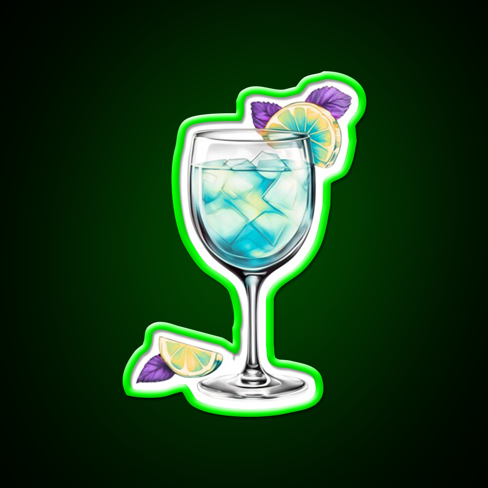 Ocean Abstract Cocktail Glass Cocktail Bar Decor Led Neon Sign Rgb Color - LED neon sign view 8