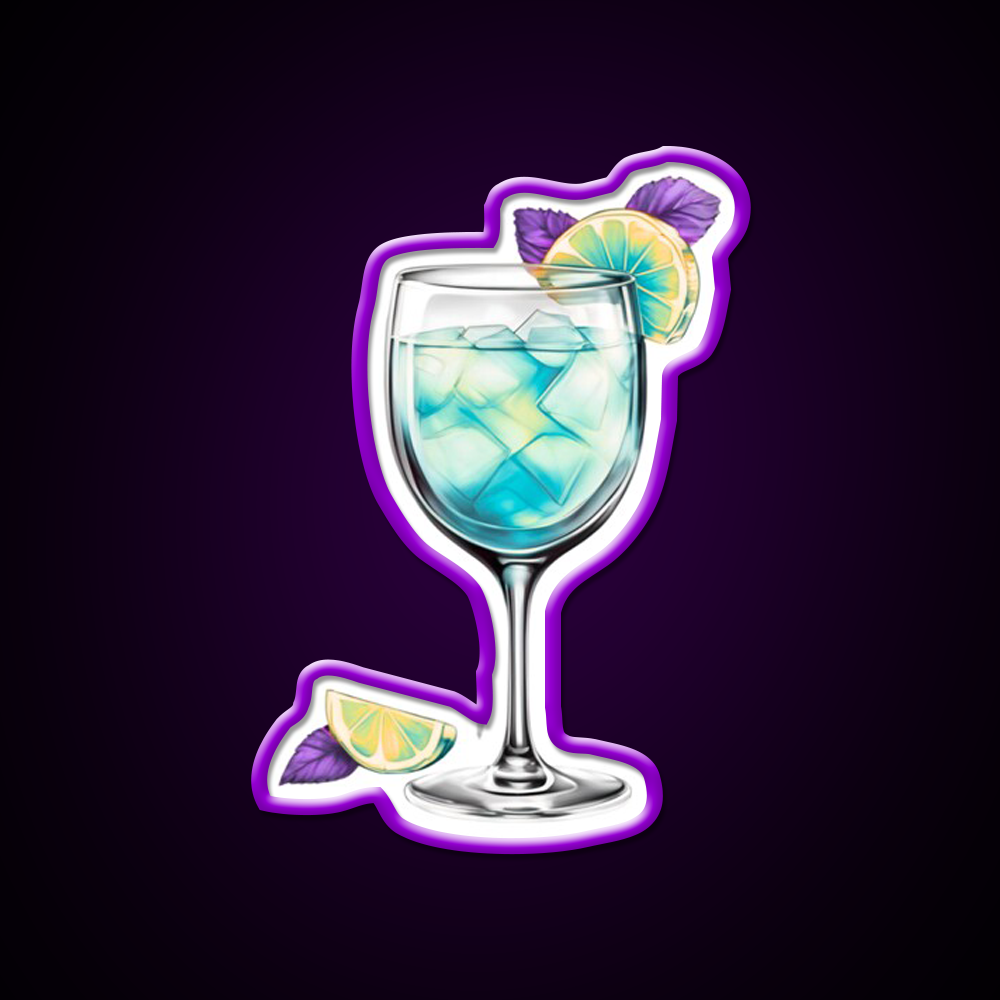 Ocean Abstract Cocktail Glass Cocktail Bar Decor Led Neon Sign Rgb Color - LED neon sign view 9