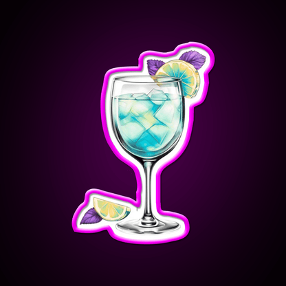 Ocean Abstract Cocktail Glass Cocktail Bar Decor Led Neon Sign Rgb Color - Shineneon