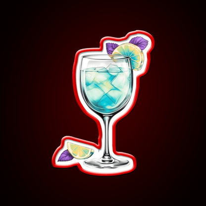 Ocean Abstract Cocktail Glass Cocktail Bar Decor Led Neon Sign Rgb Color - Shineneon
