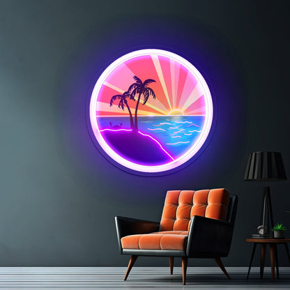 Ocean Sunset Artwork Animal Neon Signs - Shineneon