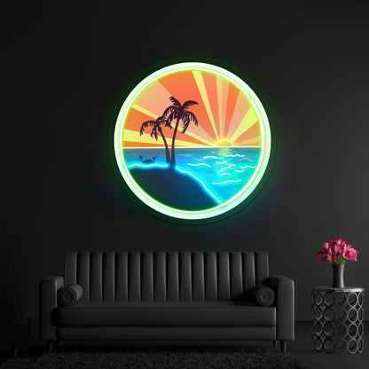Ocean Sunset Artwork Animal Neon Signs - Shineneon
