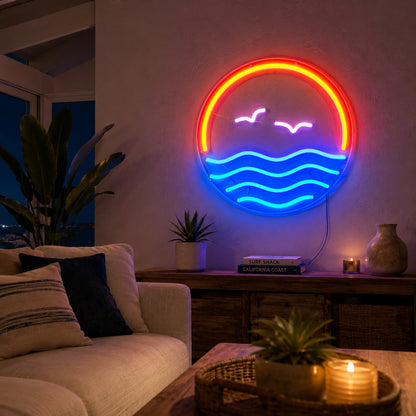 Ocean Sunset Neon Sign LED Neon Sign real lifestyle scene