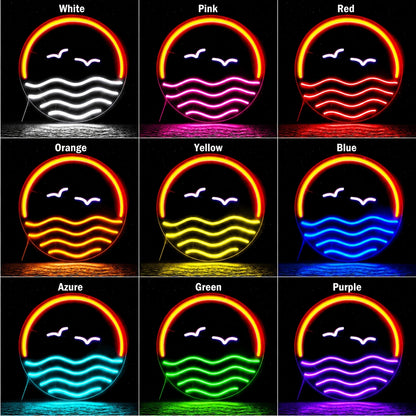 Ocean Sunset Neon Sign LED Neon Sign color grid