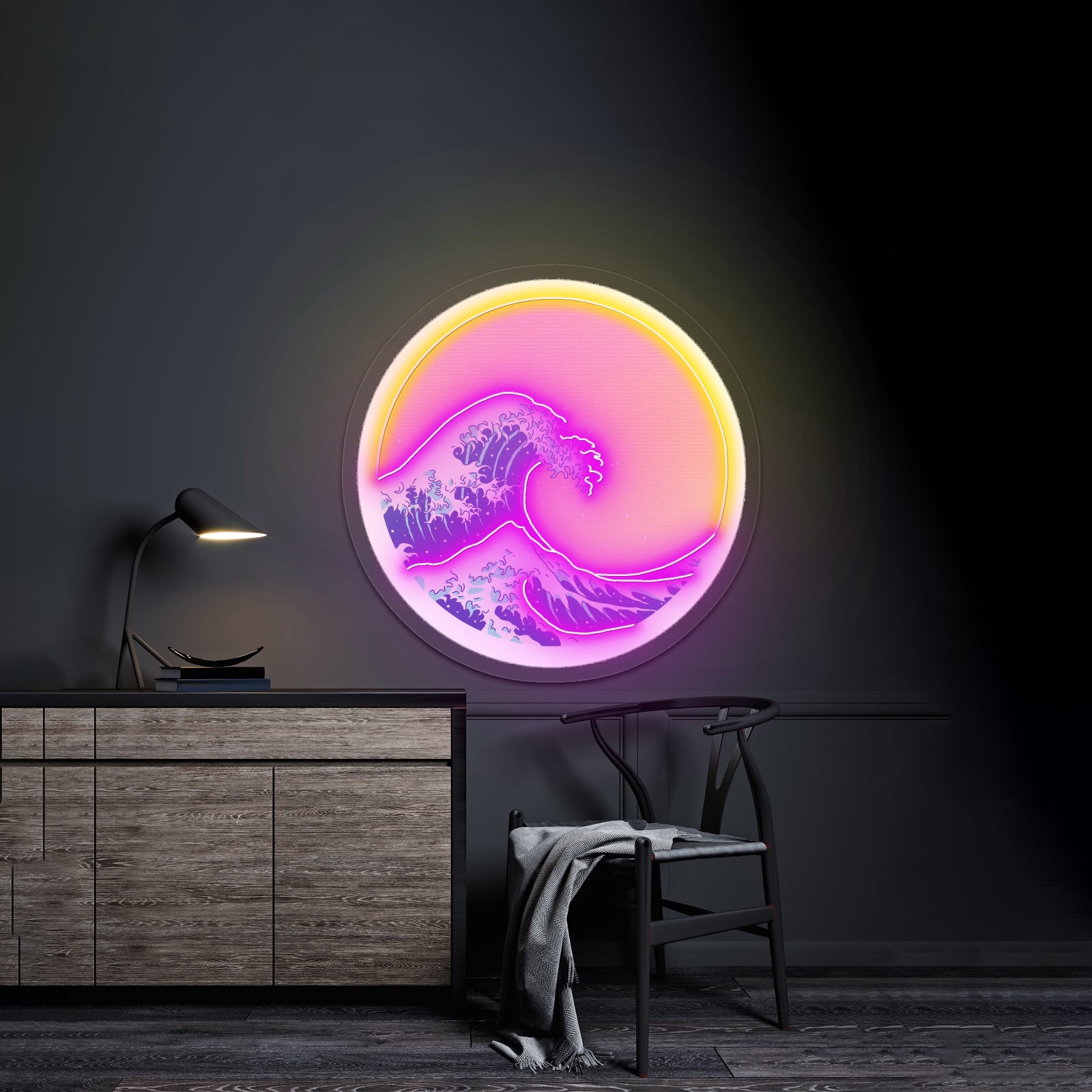 Ocean Wave Artwork Personalized Neon Signs