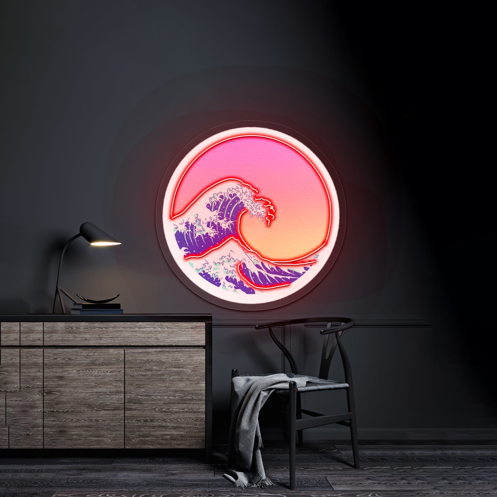 Ocean Wave Artwork Personalized Neon Signs