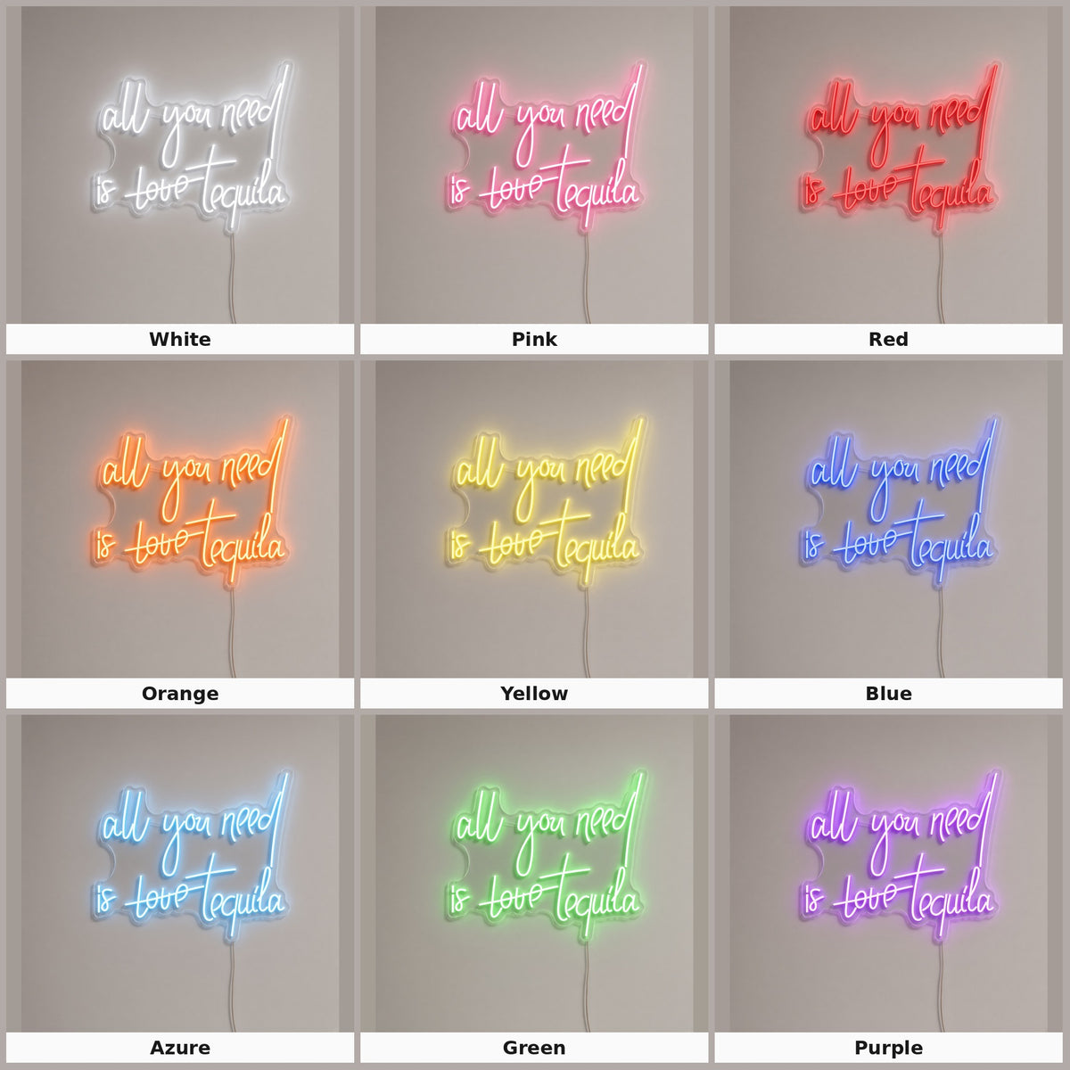 All You Need Is Love Tequila LED Neon Sign