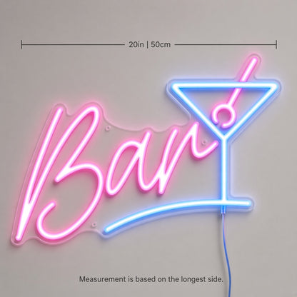 Bar with Martini Glass LED Neon Sign