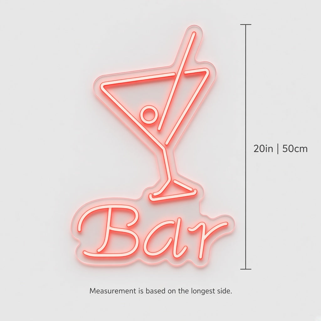 Bar with Martini Glass LED Neon Sign