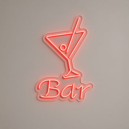 Bar with Martini Glass LED Neon Sign