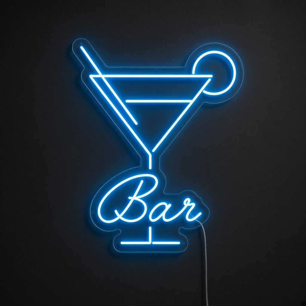Bar with Martini Glass LED Neon Sign
