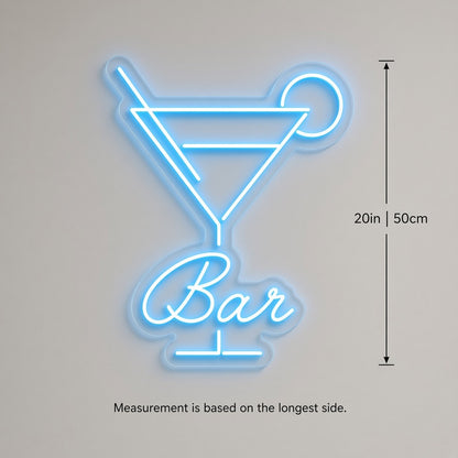 Bar with Martini Glass LED Neon Sign