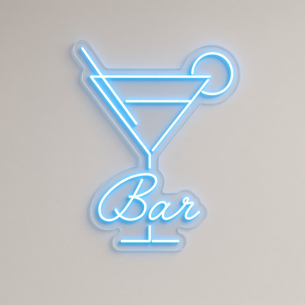 Bar with Martini Glass LED Neon Sign
