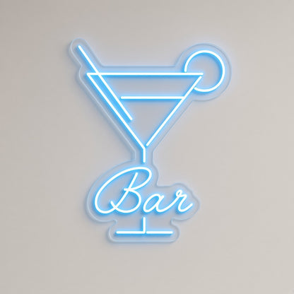 Bar with Martini Glass LED Neon Sign