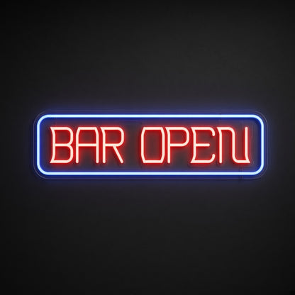 Bar Open with Frame LED Neon Sign