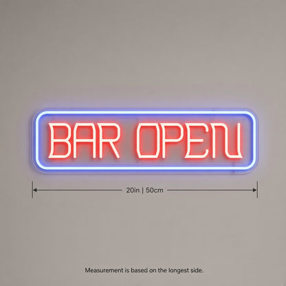 Bar Open with Frame LED Neon Sign