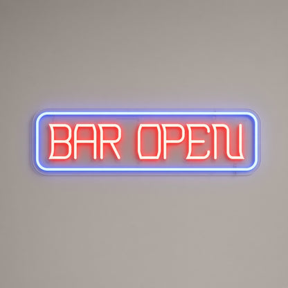 Bar Open with Frame LED Neon Sign