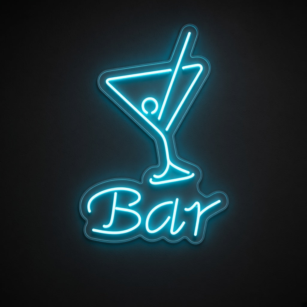 Bar with Martini Glass LED Neon Sign