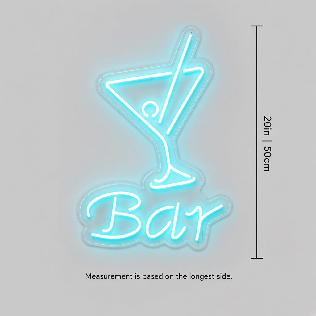 Bar with Martini Glass LED Neon Sign