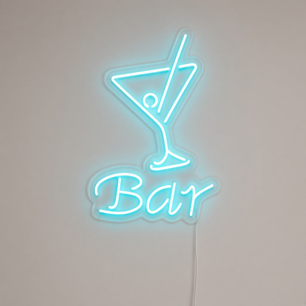 Bar with Martini Glass LED Neon Sign