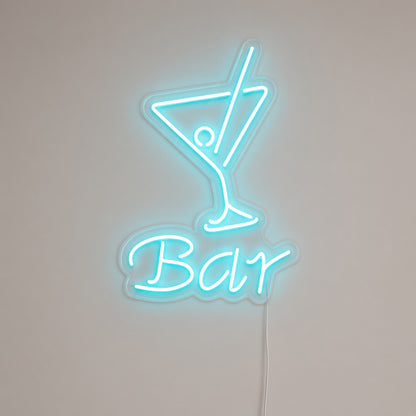 Bar with Martini Glass LED Neon Sign