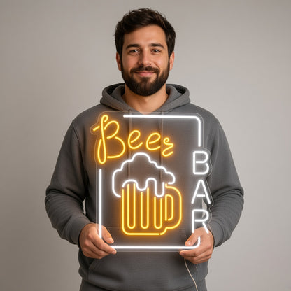 Beer Bar with Beer Mug LED Neon Sign