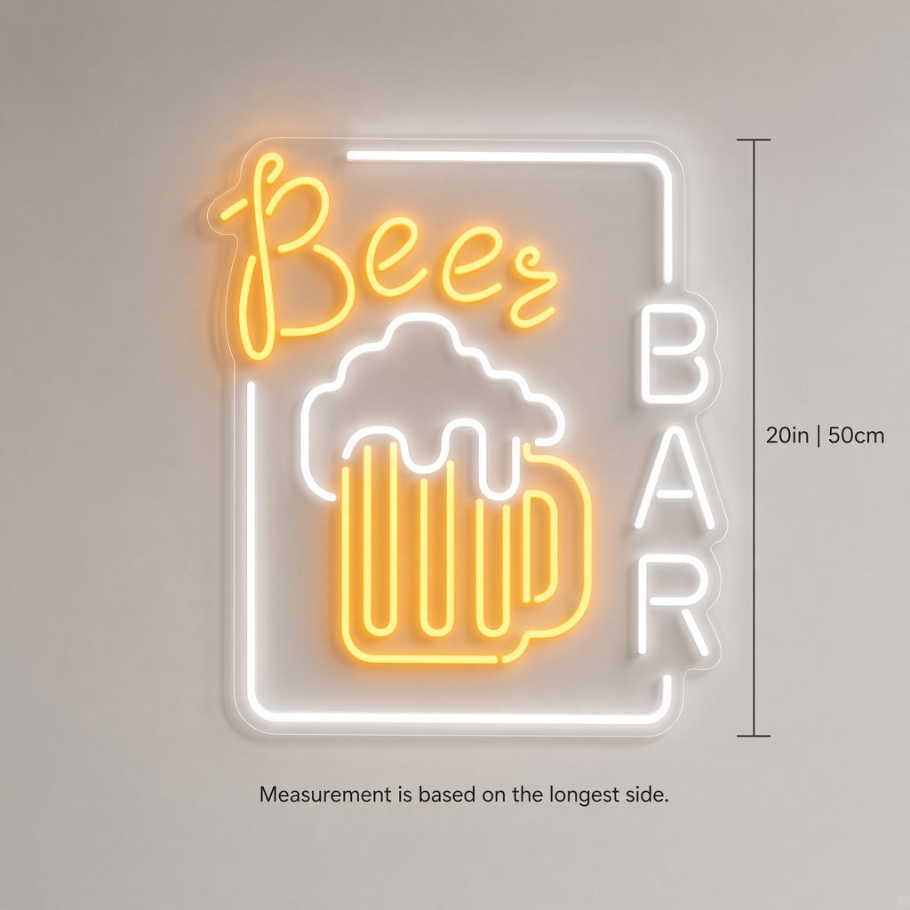 Beer Bar with Beer Mug LED Neon Sign