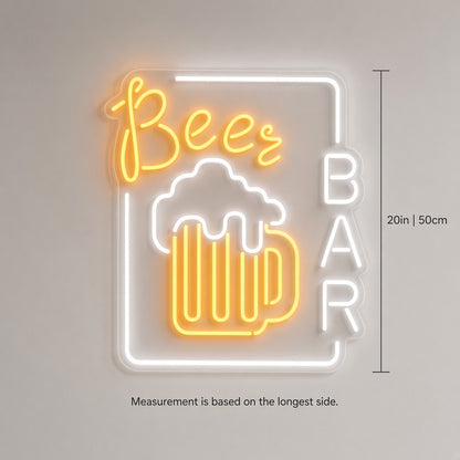 Beer Bar with Beer Mug LED Neon Sign