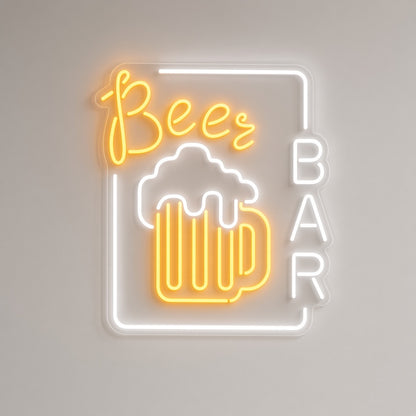 Beer Bar with Beer Mug LED Neon Sign