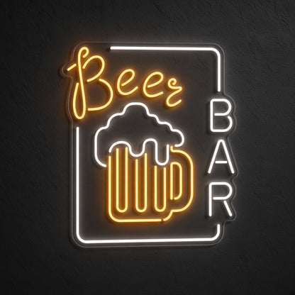 Beer Bar with Beer Mug LED Neon Sign