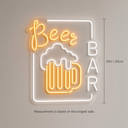Beer Bar with Beer Mug LED Neon Sign