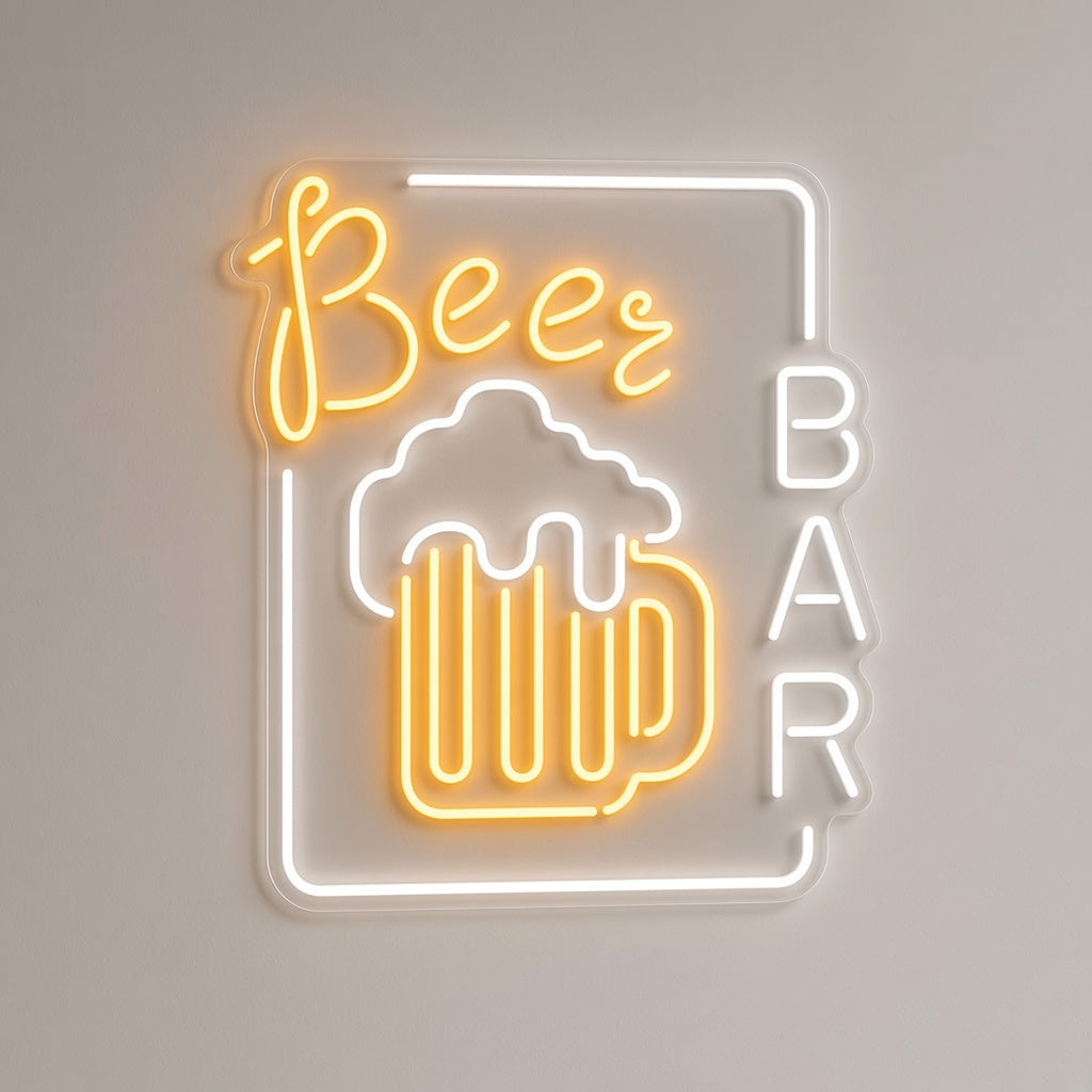 Beer Bar with Beer Mug LED Neon Sign