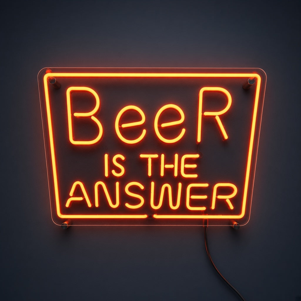 Beer Is the Answer LED Neon Sign