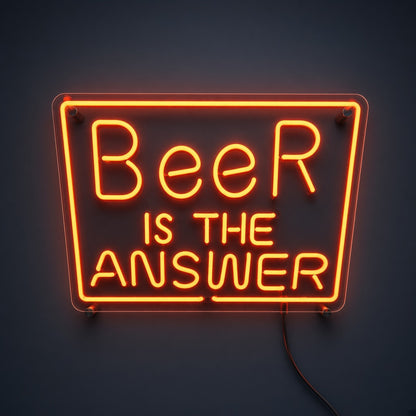 Beer Is the Answer LED Neon Sign