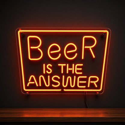 Beer Is the Answer LED Neon Sign