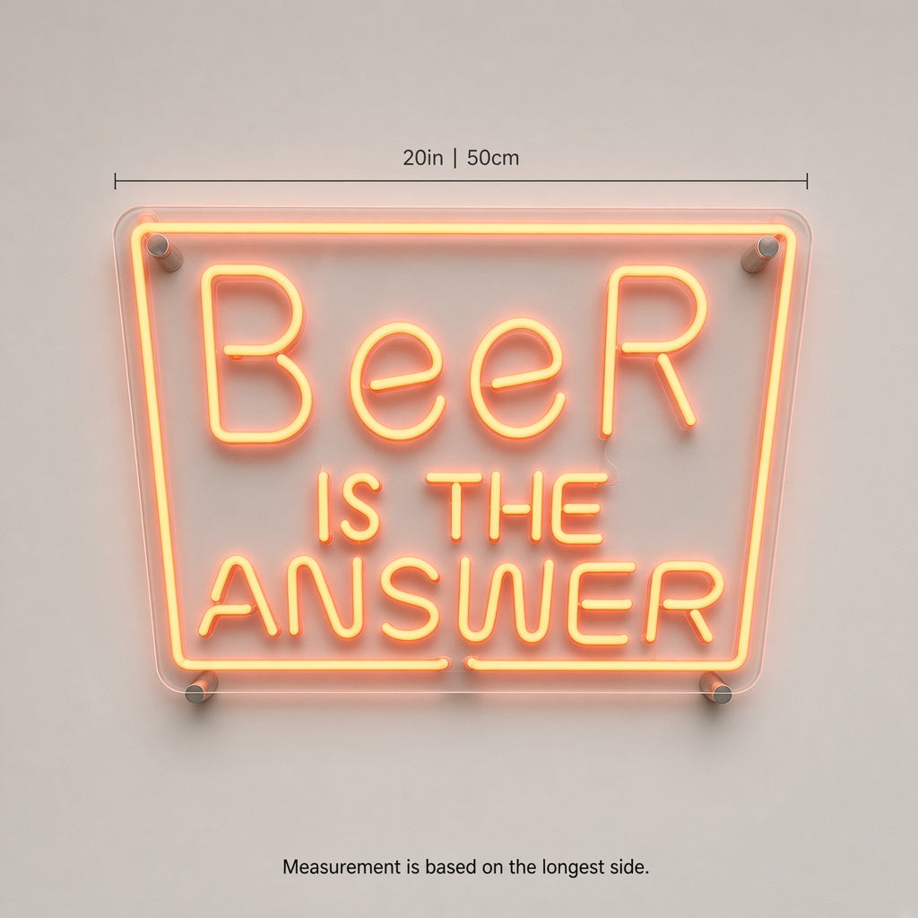 Beer Is the Answer LED Neon Sign