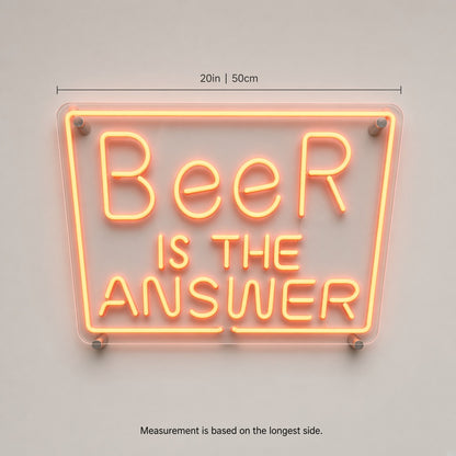 Beer Is the Answer LED Neon Sign